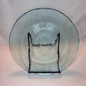 Authentic Fire & Light Recycled Glass Dinner Plate Aqua 11 inches Art